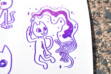 Load image into Gallery viewer, Trippy Cat Stickers - Sleepy Design x Golden Trees