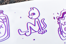 Load image into Gallery viewer, Trippy Cat Stickers - Sleepy Design x Golden Trees