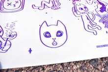 Load image into Gallery viewer, Trippy Cat Stickers - Sleepy Design x Golden Trees
