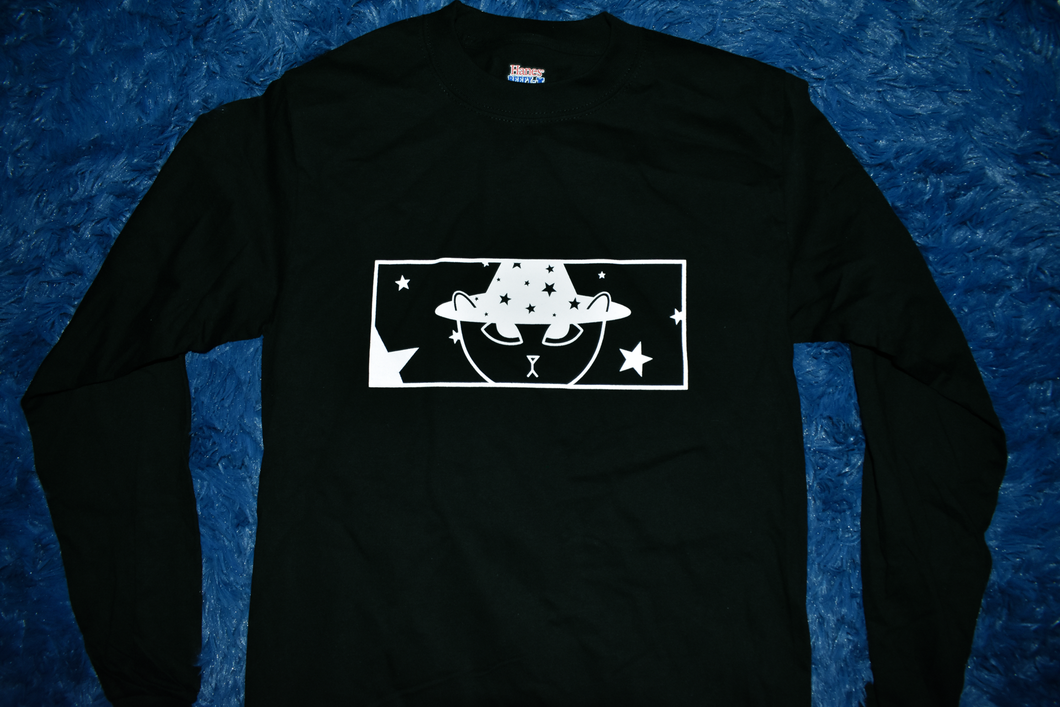 Wizard Cat Long Sleeve, Black [SLEEPY.DESIGN]